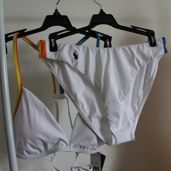 Polo Ralph Lauren Other - NWT Polo Ralph Lauren Swimwear bikini 2 piece set Top and Bottom White L